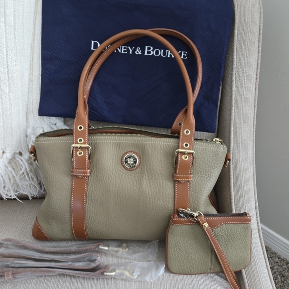 DOONEY & BOURKE NWOT PEBBLE LEATHER SATCHEL w/ coin purse - Picture 1 of 10